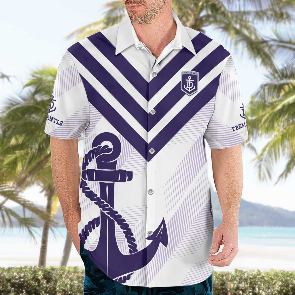 Dockers Football Custom Hawaiian Shirt Fremantle Anchor Simple Style - Aussie Hoodie