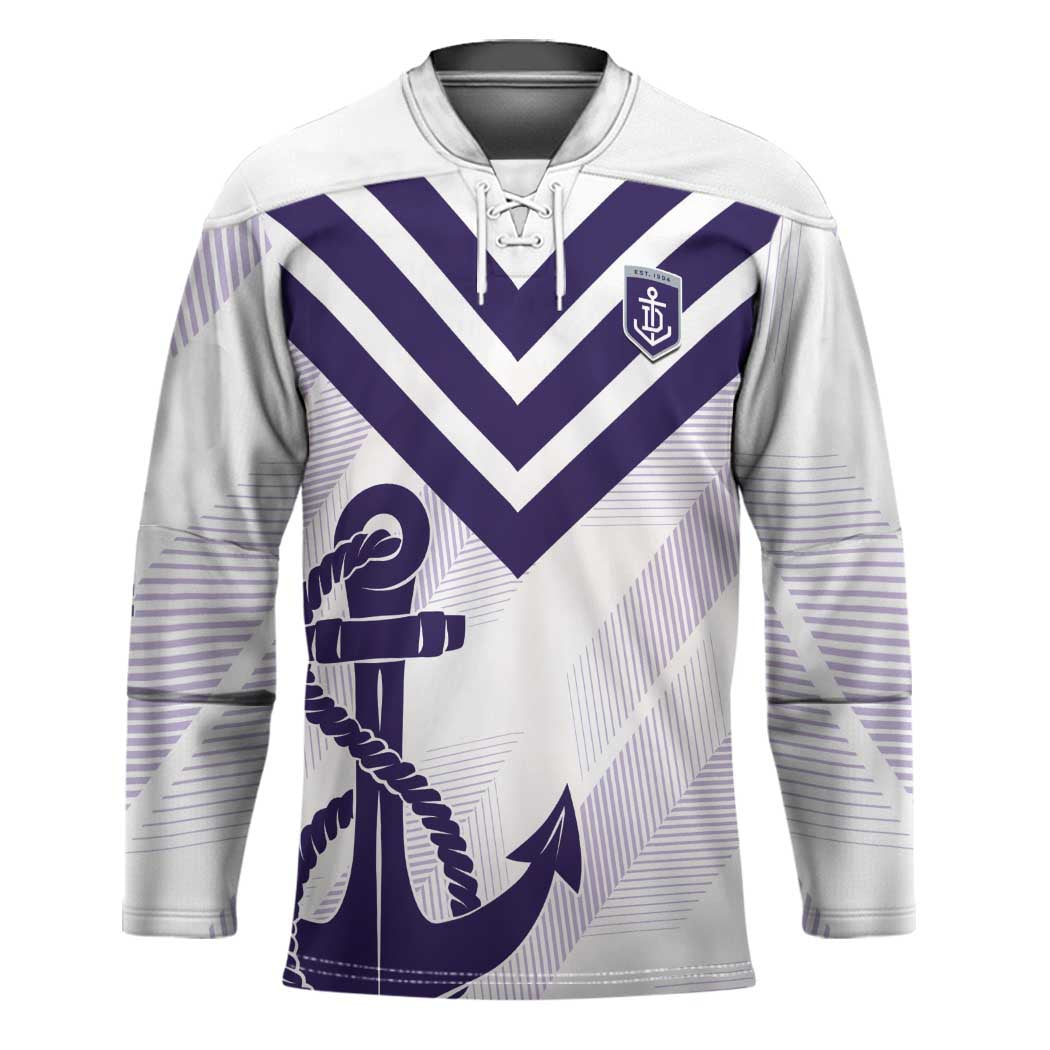 Dockers Football Custom Hockey Jersey Fremantle Anchor Simple Style - Aussie Hoodie