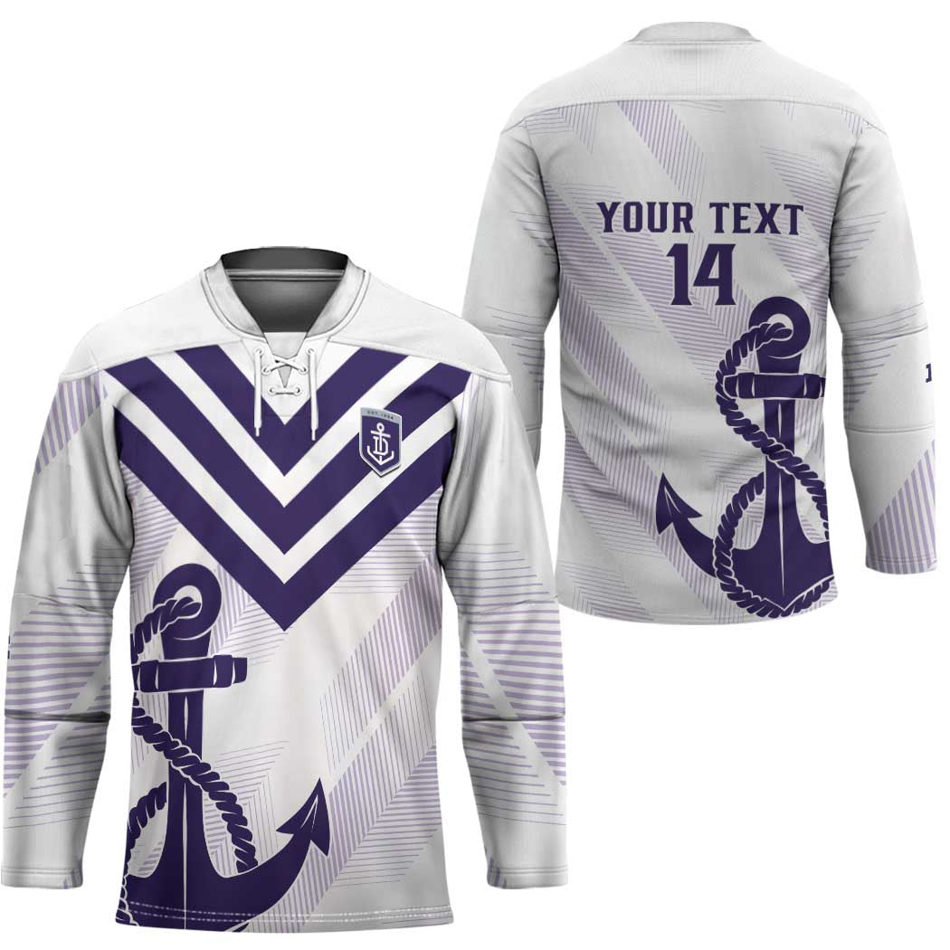 Dockers Football Custom Hockey Jersey Fremantle Anchor Simple Style - Aussie Hoodie