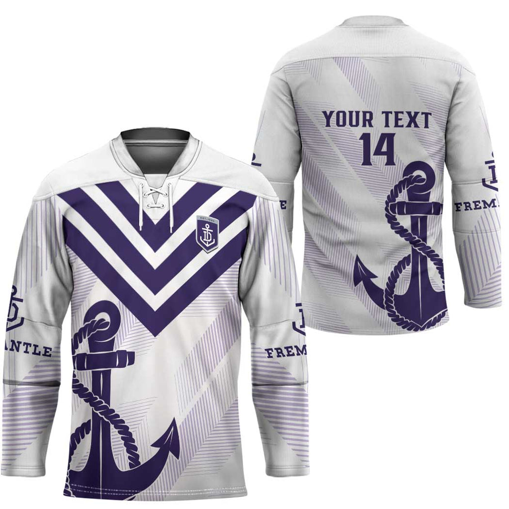 Dockers Football Custom Hockey Jersey Fremantle Anchor Simple Style - Aussie Hoodie