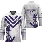 Dockers Football Custom Hockey Jersey Fremantle Anchor Simple Style - Aussie Hoodie