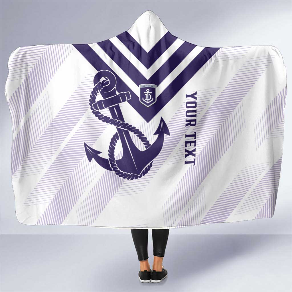Dockers Football Custom Hooded Blanket Fremantle Anchor Simple Style - Aussie Hoodie