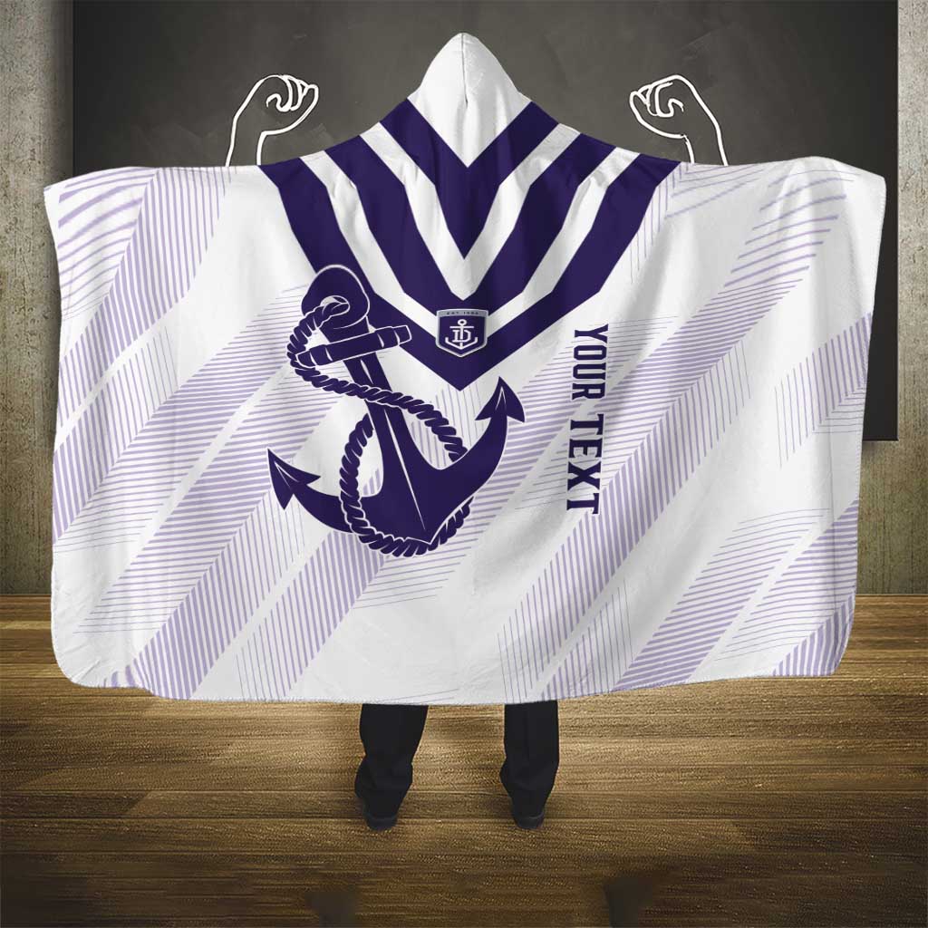 Dockers Football Custom Hooded Blanket Fremantle Anchor Simple Style - Aussie Hoodie