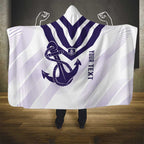 Dockers Football Custom Hooded Blanket Fremantle Anchor Simple Style - Aussie Hoodie