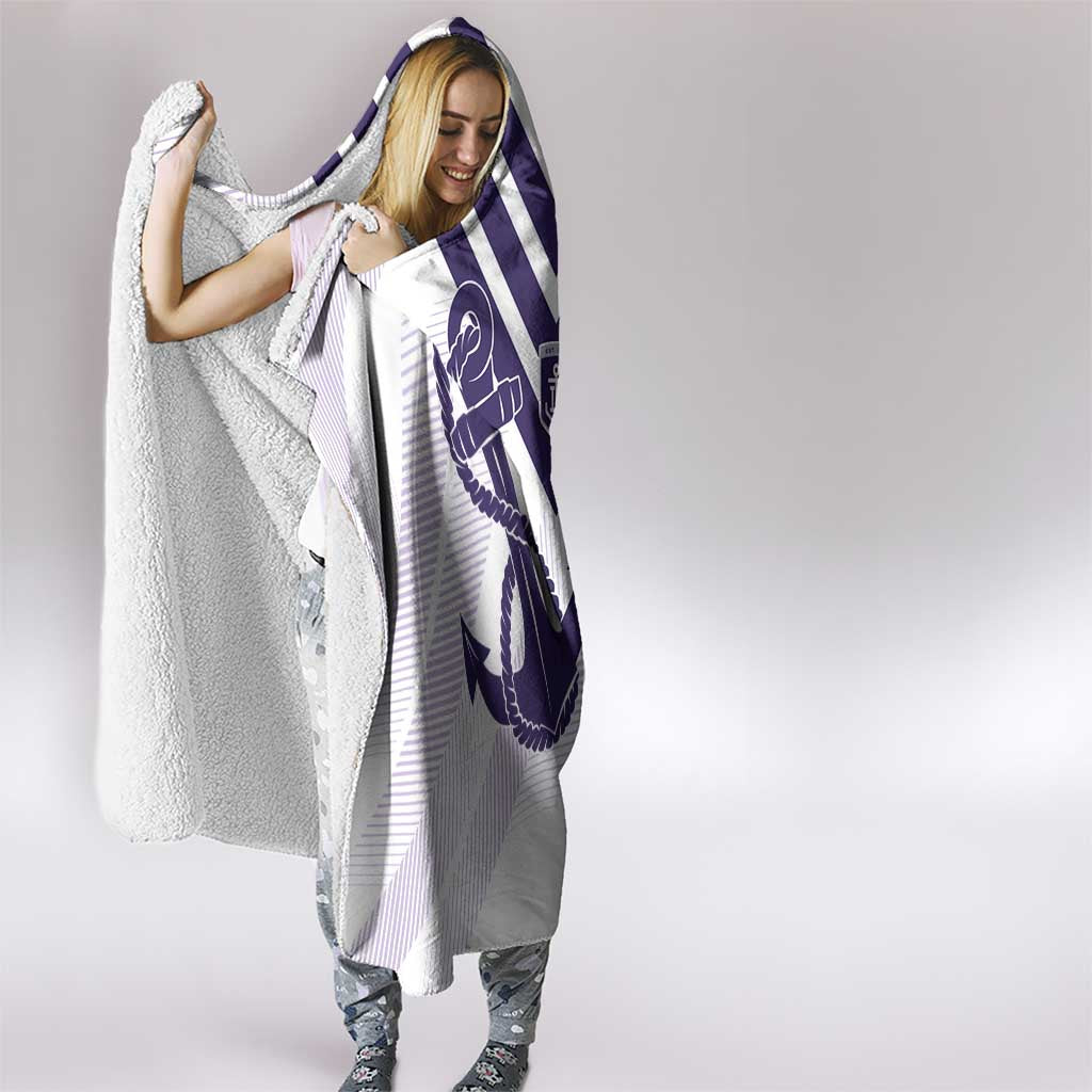 Dockers Football Custom Hooded Blanket Fremantle Anchor Simple Style - Aussie Hoodie