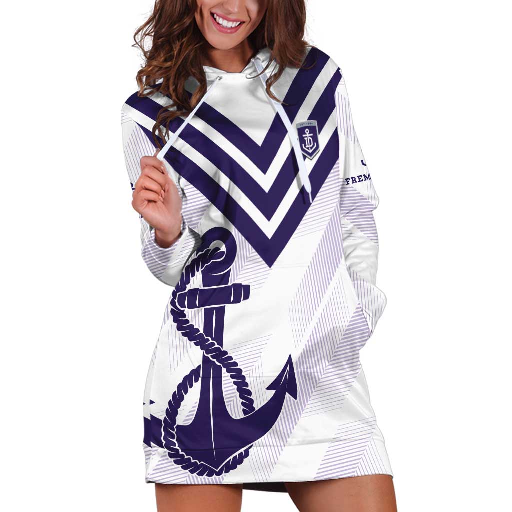 Dockers Football Custom Hoodie Dress Fremantle Anchor Simple Style - Aussie Hoodie