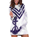 Dockers Football Custom Hoodie Dress Fremantle Anchor Simple Style - Aussie Hoodie