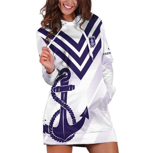 Dockers Football Custom Hoodie Dress Fremantle Anchor Simple Style - Aussie Hoodie