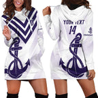 Dockers Football Custom Hoodie Dress Fremantle Anchor Simple Style - Aussie Hoodie