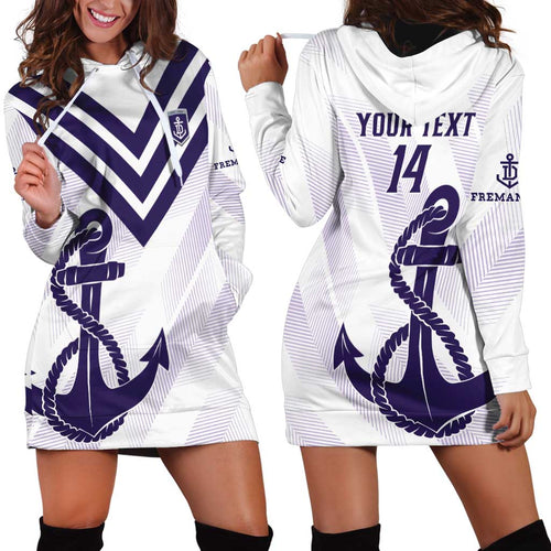 Dockers Football Custom Hoodie Dress Fremantle Anchor Simple Style - Aussie Hoodie