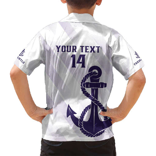 Dockers Football Custom Kid Hawaiian Shirt Fremantle Anchor Simple Style - Aussie Hoodie
