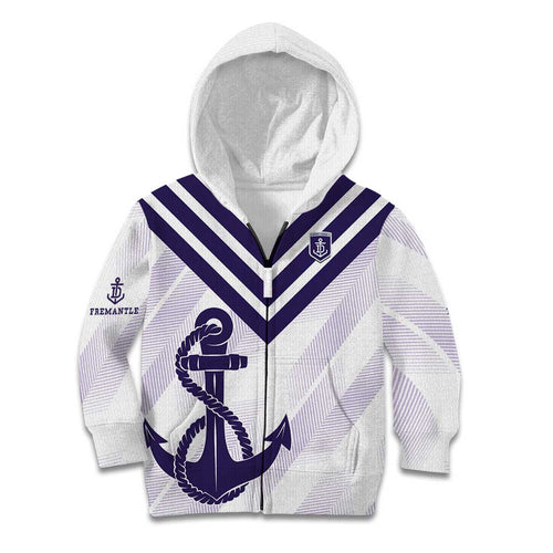 Dockers Football Custom Kid Hoodie Fremantle Anchor Simple Style - Aussie Hoodie