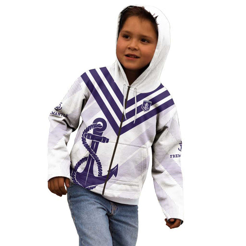 Dockers Football Custom Kid Hoodie Fremantle Anchor Simple Style - Aussie Hoodie