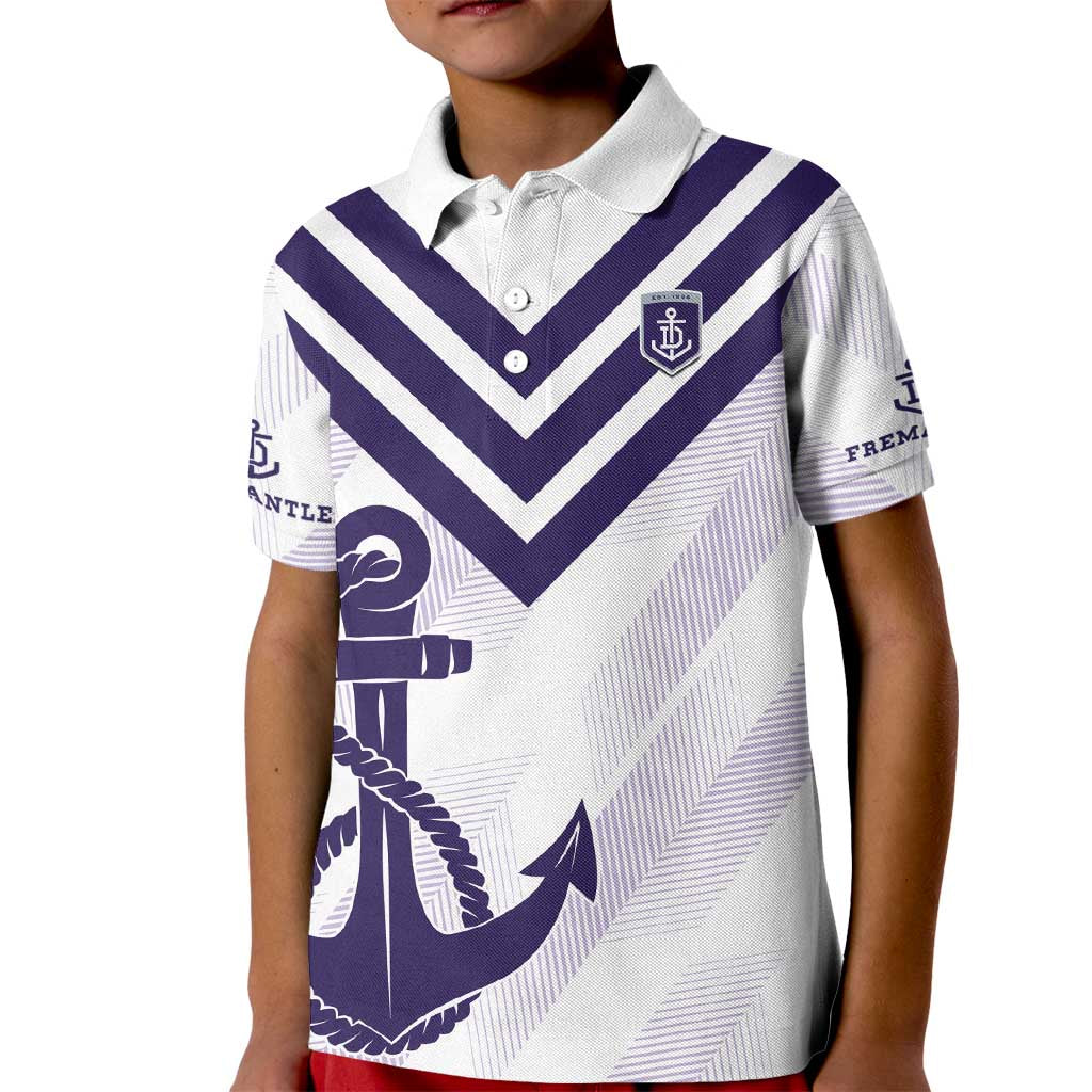 Dockers Football Custom Kid Polo Shirt Fremantle Anchor Simple Style - Aussie Hoodie