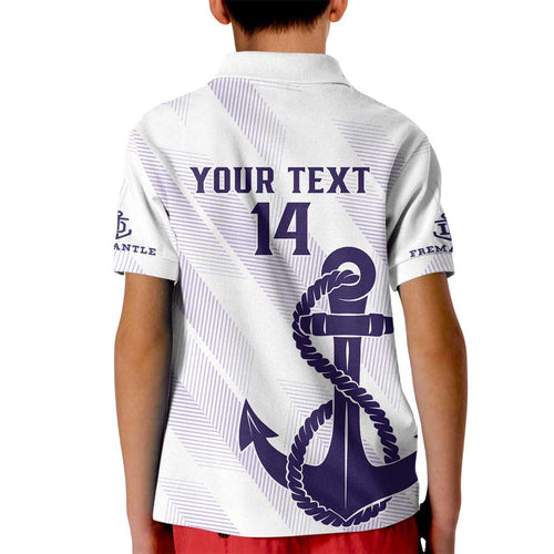 Dockers Football Custom Kid Polo Shirt Fremantle Anchor Simple Style - Aussie Hoodie