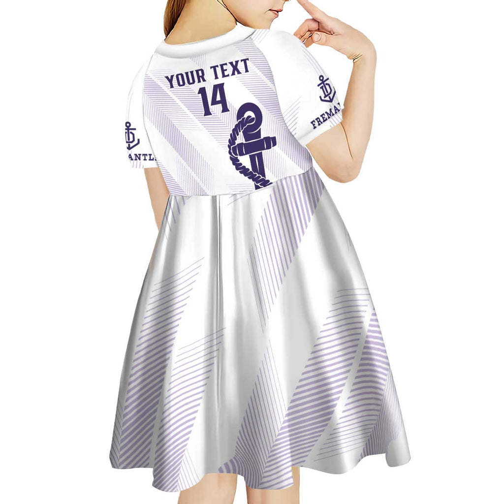 Dockers Football Custom Kid Short Sleeve Dress Fremantle Anchor Simple Style - Aussie Hoodie
