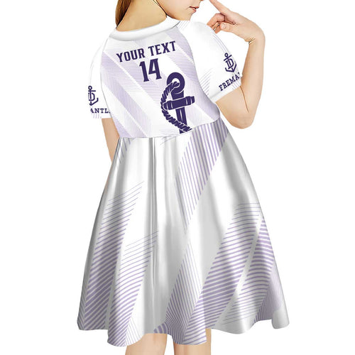 Dockers Football Custom Kid Short Sleeve Dress Fremantle Anchor Simple Style - Aussie Hoodie