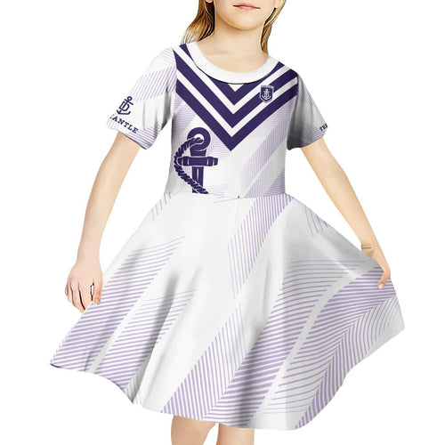 Dockers Football Custom Kid Short Sleeve Dress Fremantle Anchor Simple Style - Aussie Hoodie