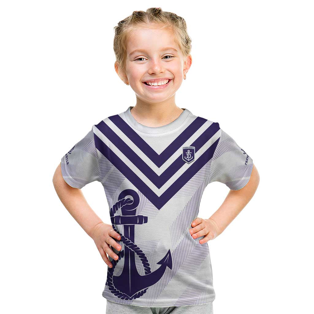 Dockers Football Custom Kid T Shirt Fremantle Anchor Simple Style - Aussie Hoodie