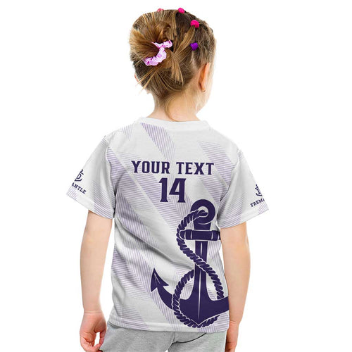Dockers Football Custom Kid T Shirt Fremantle Anchor Simple Style - Aussie Hoodie