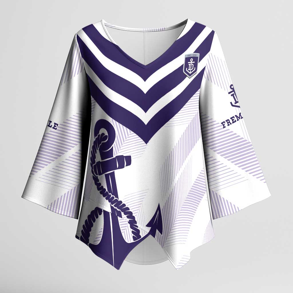 Dockers Football Custom Kimono Sleeve Blouse Fremantle Anchor Simple Style - Aussie Hoodie