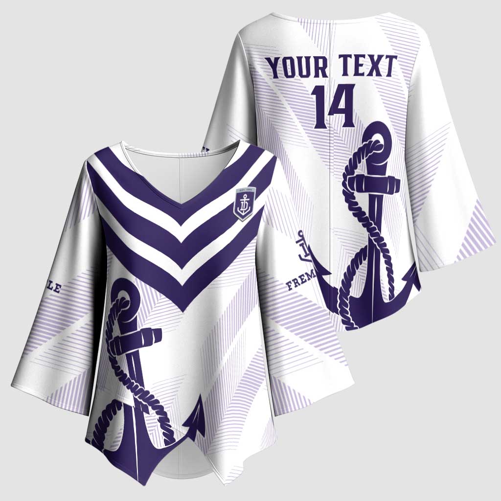 Dockers Football Custom Kimono Sleeve Blouse Fremantle Anchor Simple Style - Aussie Hoodie