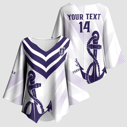 Dockers Football Custom Kimono Sleeve Blouse Fremantle Anchor Simple Style - Aussie Hoodie