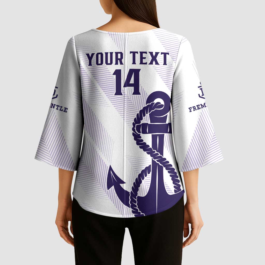 Dockers Football Custom Kimono Sleeve Blouse Fremantle Anchor Simple Style - Aussie Hoodie