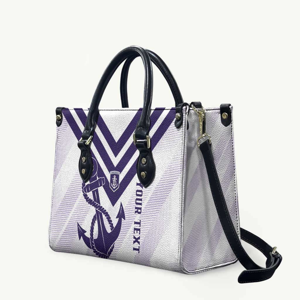 Dockers Football Custom Leather Bag Fremantle Anchor Simple Style - Aussie Hoodie