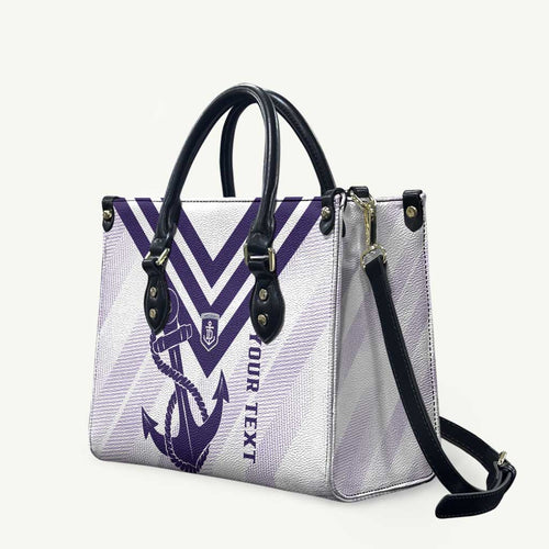 Dockers Football Custom Leather Bag Fremantle Anchor Simple Style - Aussie Hoodie