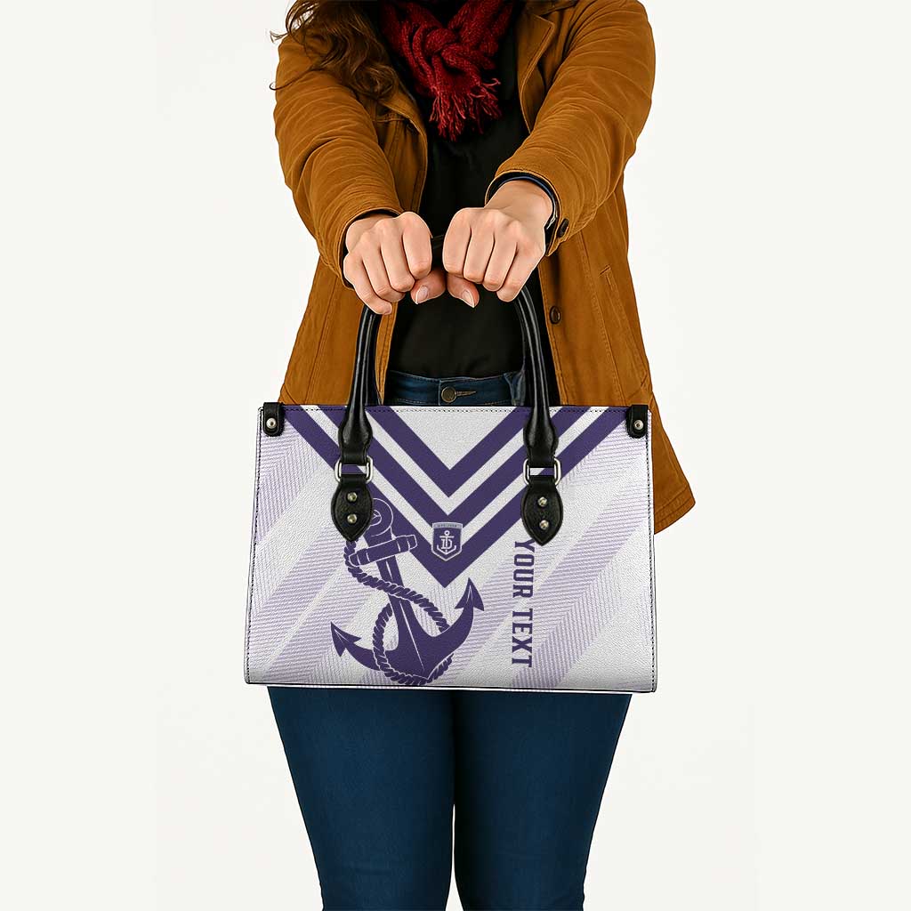 Dockers Football Custom Leather Bag Fremantle Anchor Simple Style - Aussie Hoodie