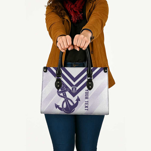 Dockers Football Custom Leather Bag Fremantle Anchor Simple Style - Aussie Hoodie