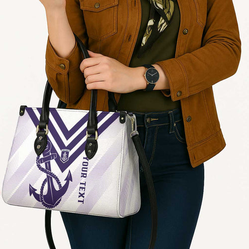 Dockers Football Custom Leather Bag Fremantle Anchor Simple Style - Aussie Hoodie