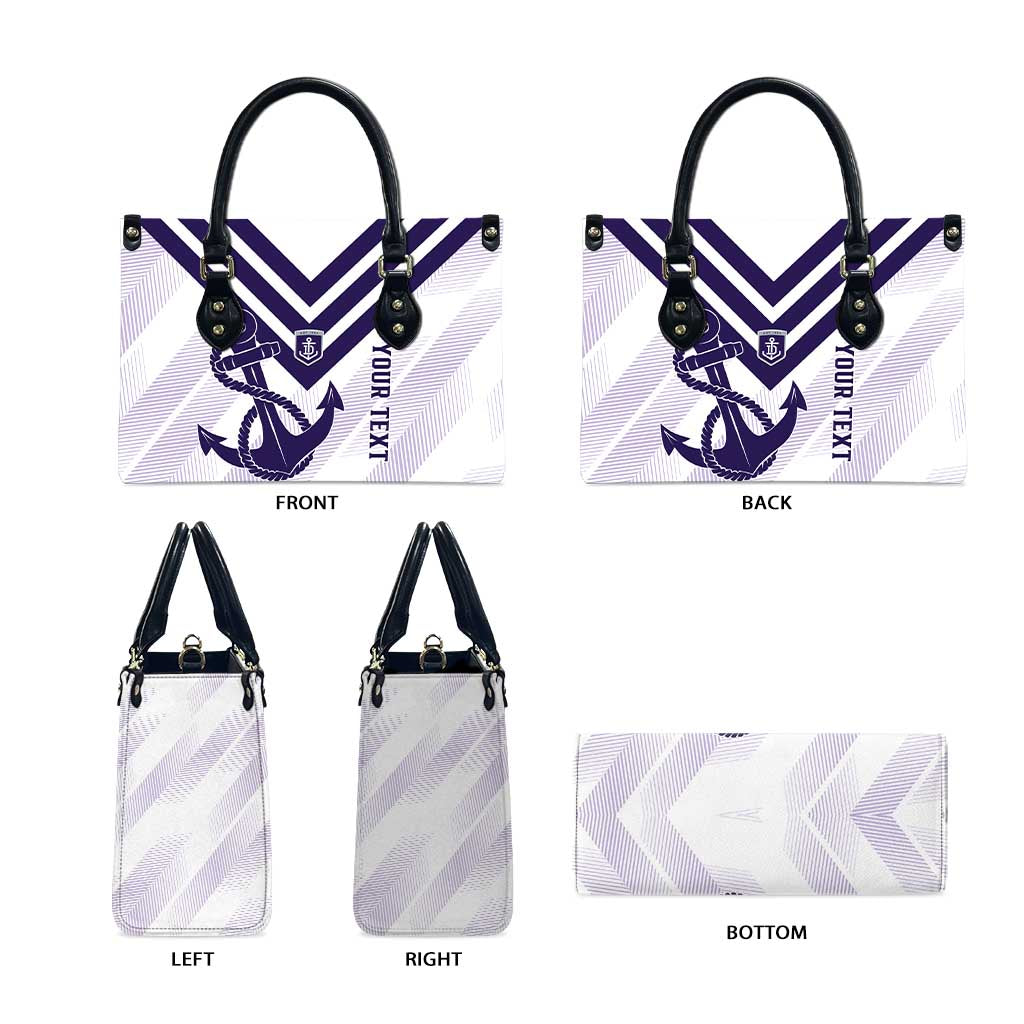 Dockers Football Custom Leather Bag Fremantle Anchor Simple Style - Aussie Hoodie