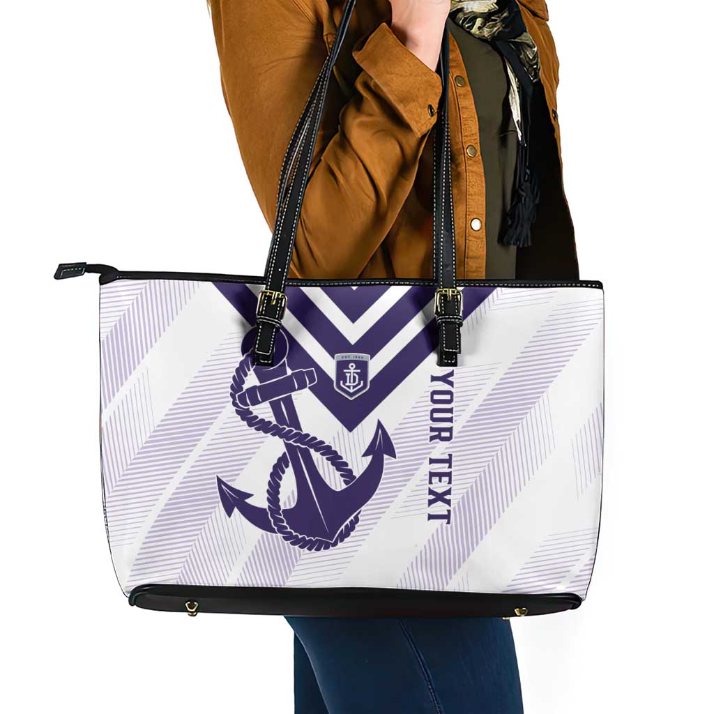 Dockers Football Custom Leather Tote Bag Fremantle Anchor Simple Style - Aussie Hoodie