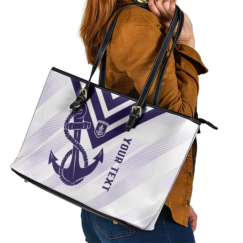 Dockers Football Custom Leather Tote Bag Fremantle Anchor Simple Style - Aussie Hoodie