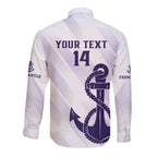 Dockers Football Custom Long Sleeve Button Shirt Fremantle Anchor Simple Style - Aussie Hoodie