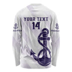 Dockers Football Custom Long Sleeve Shirt Fremantle Anchor Simple Style - Aussie Hoodie