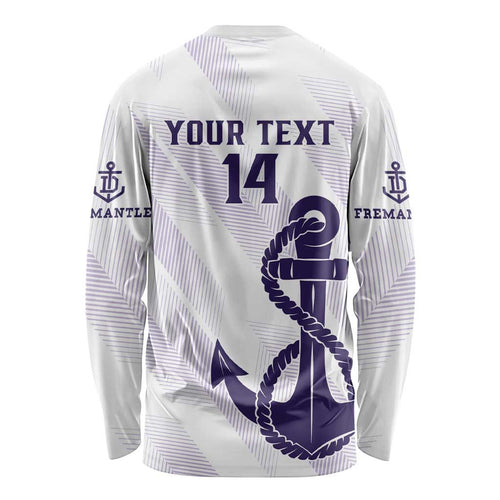 Dockers Football Custom Long Sleeve Shirt Fremantle Anchor Simple Style - Aussie Hoodie