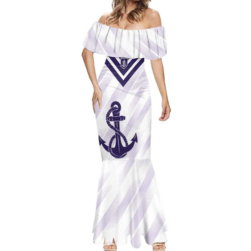 Dockers Football Custom Mermaid Dress Fremantle Anchor Simple Style - Aussie Hoodie