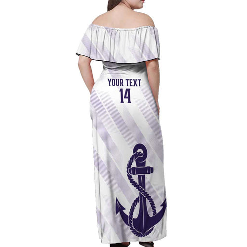 Dockers Football Custom Off Shoulder Maxi Dress Fremantle Anchor Simple Style - Aussie Hoodie