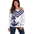 Dockers Football Custom Off Shoulder Sweater Fremantle Anchor Simple Style - Aussie Hoodie