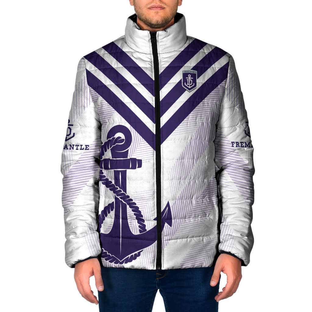 Dockers Football Custom Padded Jacket Fremantle Anchor Simple Style - Aussie Hoodie