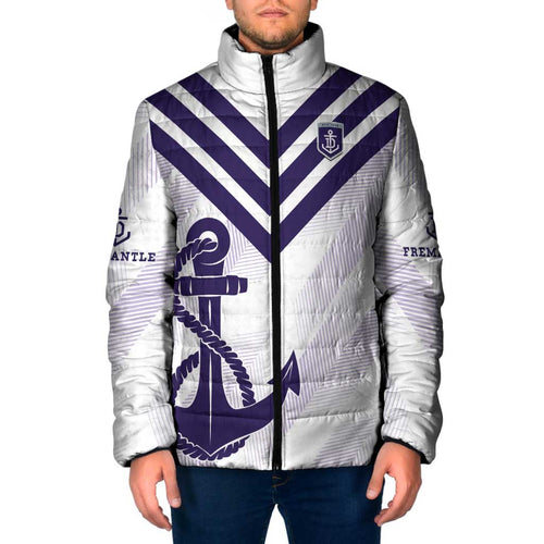 Dockers Football Custom Padded Jacket Fremantle Anchor Simple Style - Aussie Hoodie
