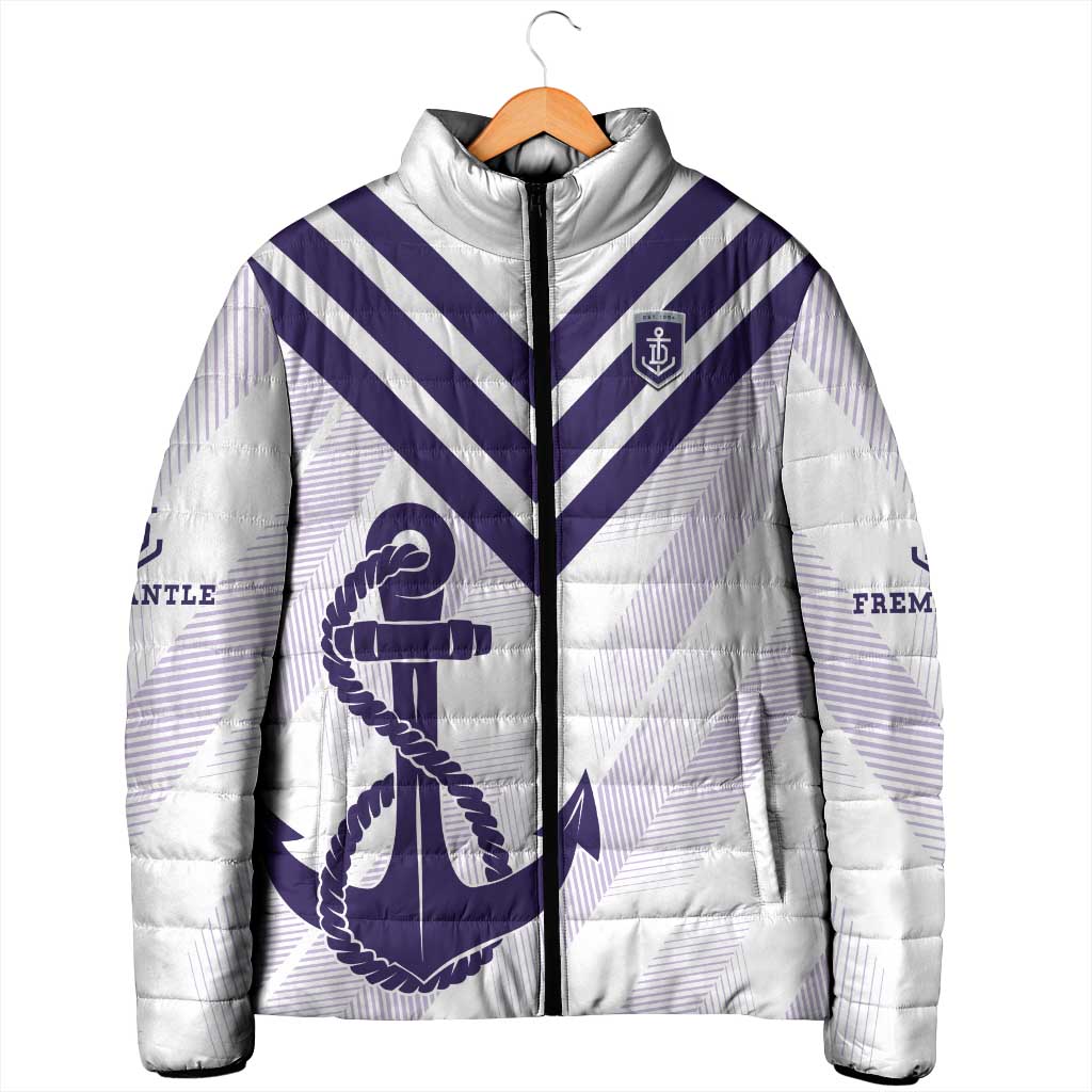 Dockers Football Custom Padded Jacket Fremantle Anchor Simple Style - Aussie Hoodie