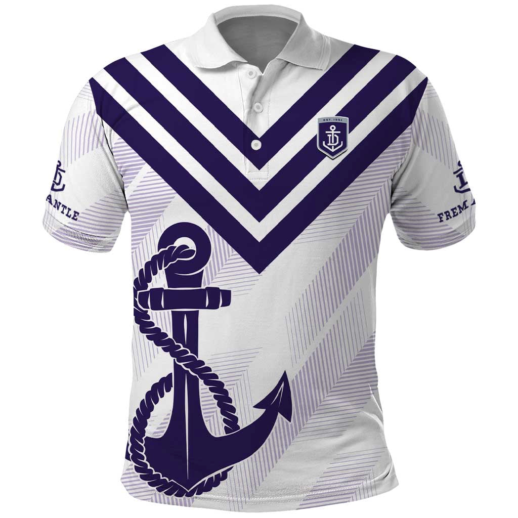 Dockers Football Custom Polo Shirt Fremantle Anchor Simple Style - Aussie Hoodie
