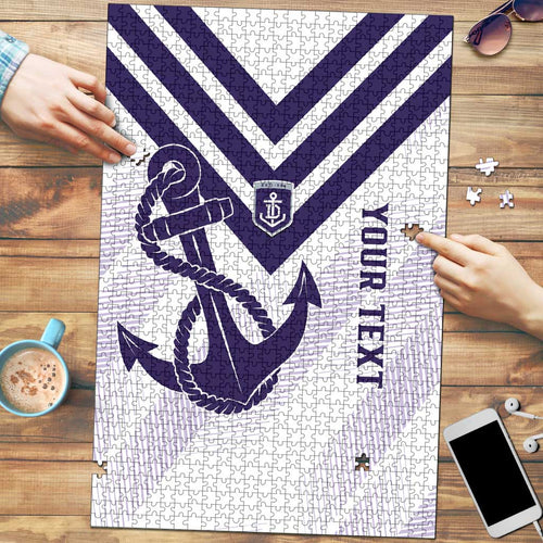 Dockers Football Custom Puzzle Fremantle Anchor Simple Style - Aussie Hoodie