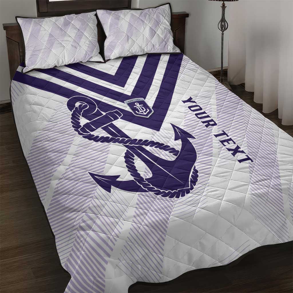 Dockers Football Custom Quilt Bed Set Fremantle Anchor Simple Style - Aussie Hoodie