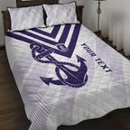 Dockers Football Custom Quilt Bed Set Fremantle Anchor Simple Style - Aussie Hoodie