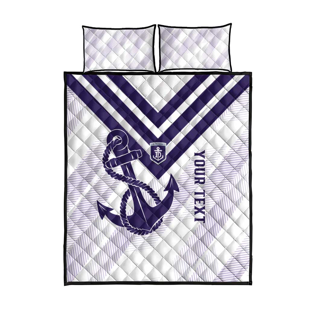 Dockers Football Custom Quilt Bed Set Fremantle Anchor Simple Style - Aussie Hoodie